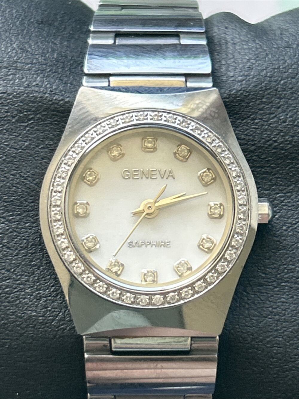 Geneva Sapphire MOP Dial Stainless Steel And Tungsten Women’s Quartz Watch